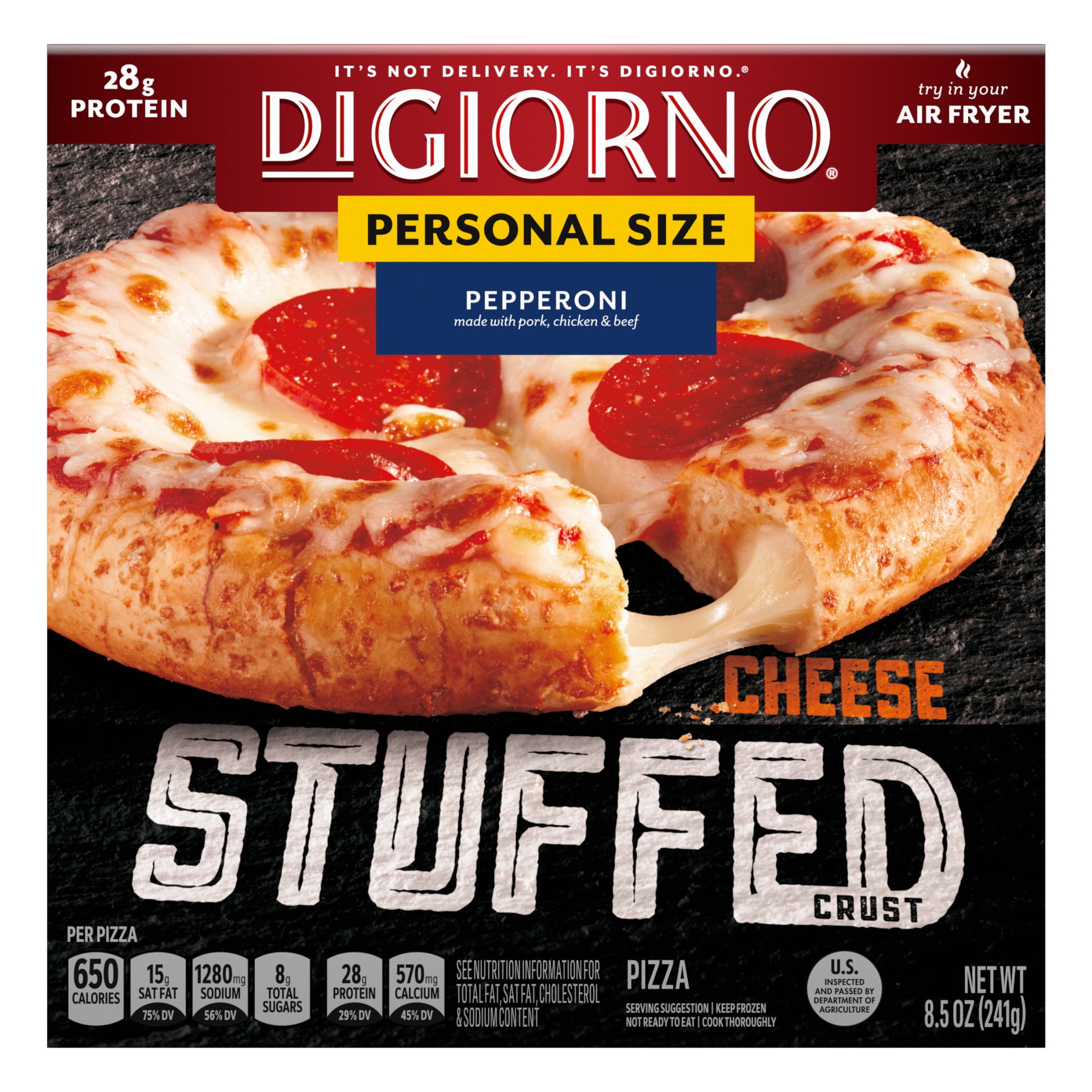 DiGiorno Stuffed Crust Mini Frozen Personal Pizza, Cheese & Pepperoni, 8.5 oz