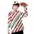 thumbnail image 6 of BaoFuBaoMei Crewneck Shirts Boys Girls Christmas Striped Long Sleeve Pullover Tops Slim Fall Clothing for Christmas Dinner Vacation Holiday, 6 of 7