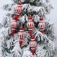 thumbnail image 2 of Shoreew 2 Pcs 7 Inch Finial Drop Christmas Tree Ornaments Red White Gourd Shape Hanging Ornaments Shatterproof Plastic Finial Pendant for Holiday Party Decor, 2 of 7