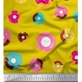 thumbnail image 1 of Soimoi Yellow Modal Satin Fabric Donuts Food Printed Fabric 1 Yard 42 Inch Wide, 1 of 1