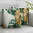 thumbnail image 3 of Shiartex  Tropical Leaves Throw Pillow Covers Green Brown Leaf Summer Decorative Pillow Cases Soft Cushion Covers for Couch Sofa Bed Home Decor 12x12in, 3 of 5