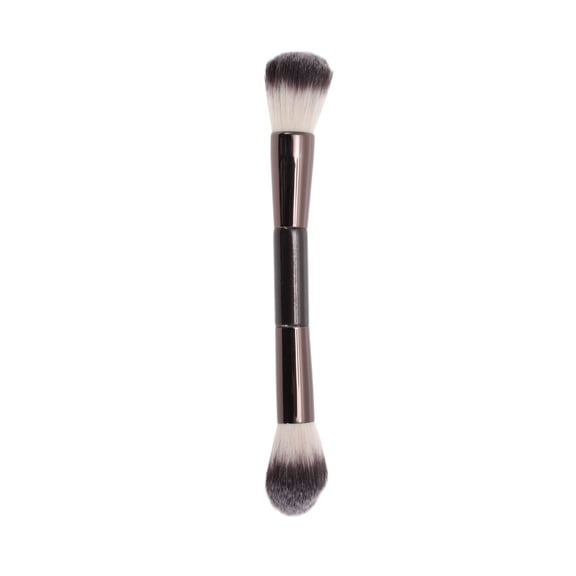Unique Bargains 1 Pc Convenient Dual-ended Makeup Brush Brown Small