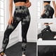 thumbnail image 2 of Pantalones de yoga ajustados de cintura alta con teñido anudado en color melocotón para mujer, mallas deportivas sin costuras, ropa de calle de moda para mujer, 2 of 5