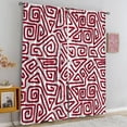 thumbnail image 4 of Vintage Kitchen Curtains, Hand Painted Boho Pattern Home Decor Blackout Curtains, Strikes Pattern in Red Colors Curved Spiral Lines, Window Drapes 2 Panel Set for Cafe Study Decor-W84xL84in, 4 of 6