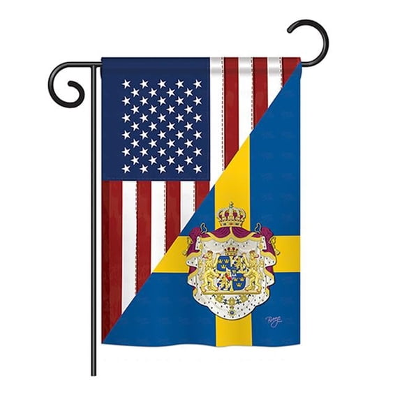 US Sweden Friendship Flag - s of the World - Everyday US Friendship Impressions Decorative Vertical Garden Flag - 13 x 18.5 in.