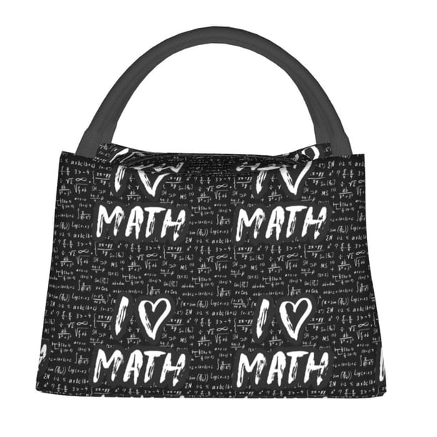 Balery I love Math Bolsa de Aislamiento Portátil – Bolsa de Almuerzo con Forro de Aluminio Mejorado, Funda Impermeable y Fácil de Limpiar para Picnic y Caja de Almuerzo