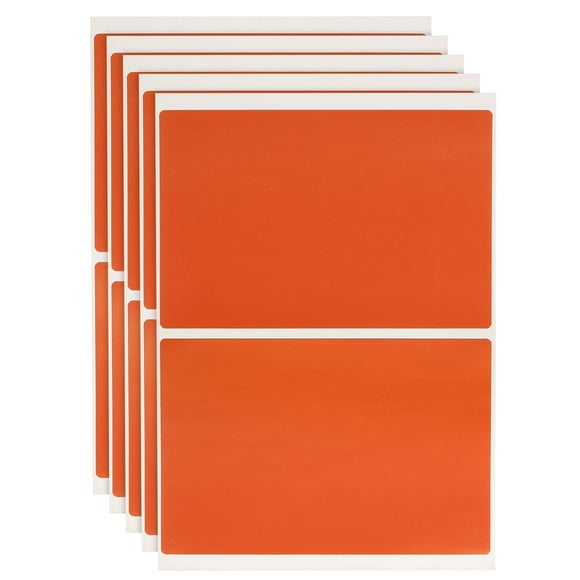 120 Hojas de Etiquetas Naranjas 3 x 2 Pulgadas Etiquetas Rectangulares para Suministros de Oficina