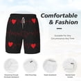 thumbnail image 4 of Kdxio Cardiogram And Heart Print Men'S Swim Trunks With Compression Liner 7 Inch Inseam Quick Dry Swim Shorts, 4 of 7