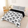 thumbnail image 2 of jejeloiu Black Lovely Bow Full Size Comforter Sets,Cute Cartoon Bowtie Bedding Sets For Girls Reversible 3pcs, 2 of 8