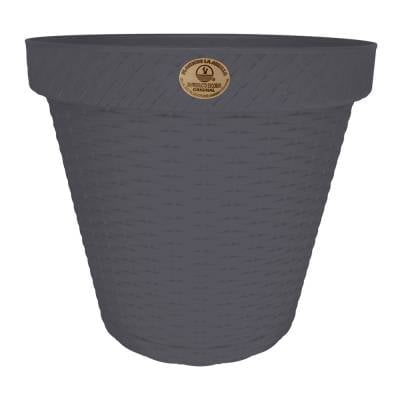 Maceta Plásticos La Ardilla Rattán Redonda 30 cm Gris Nube