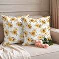 thumbnail image 2 of Spring Flowers Pillow Covers 2 Pack Watercolor Country Yellow Floral Leaf Plant Pillowcase Waterproof Outdoor Throw Pillow Cover for Patio Garden Square Cushion 24”x24”, 2 of 9
