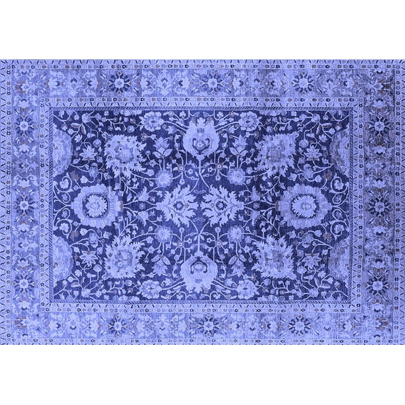 Ahgly Company Indoor Rectangle Oriental Blue Industrial Area Rugs, 2' x 3'