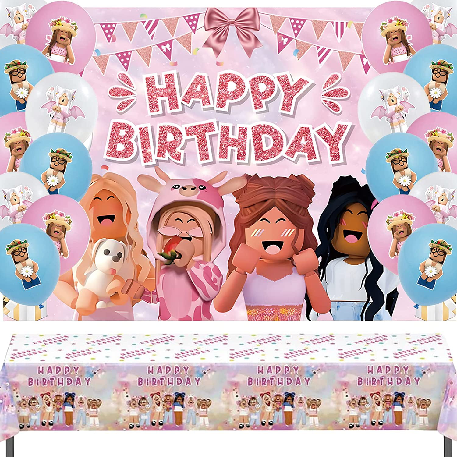 Girl Roblox 7ft Party Banner, Birthday Party Supplies Decorations