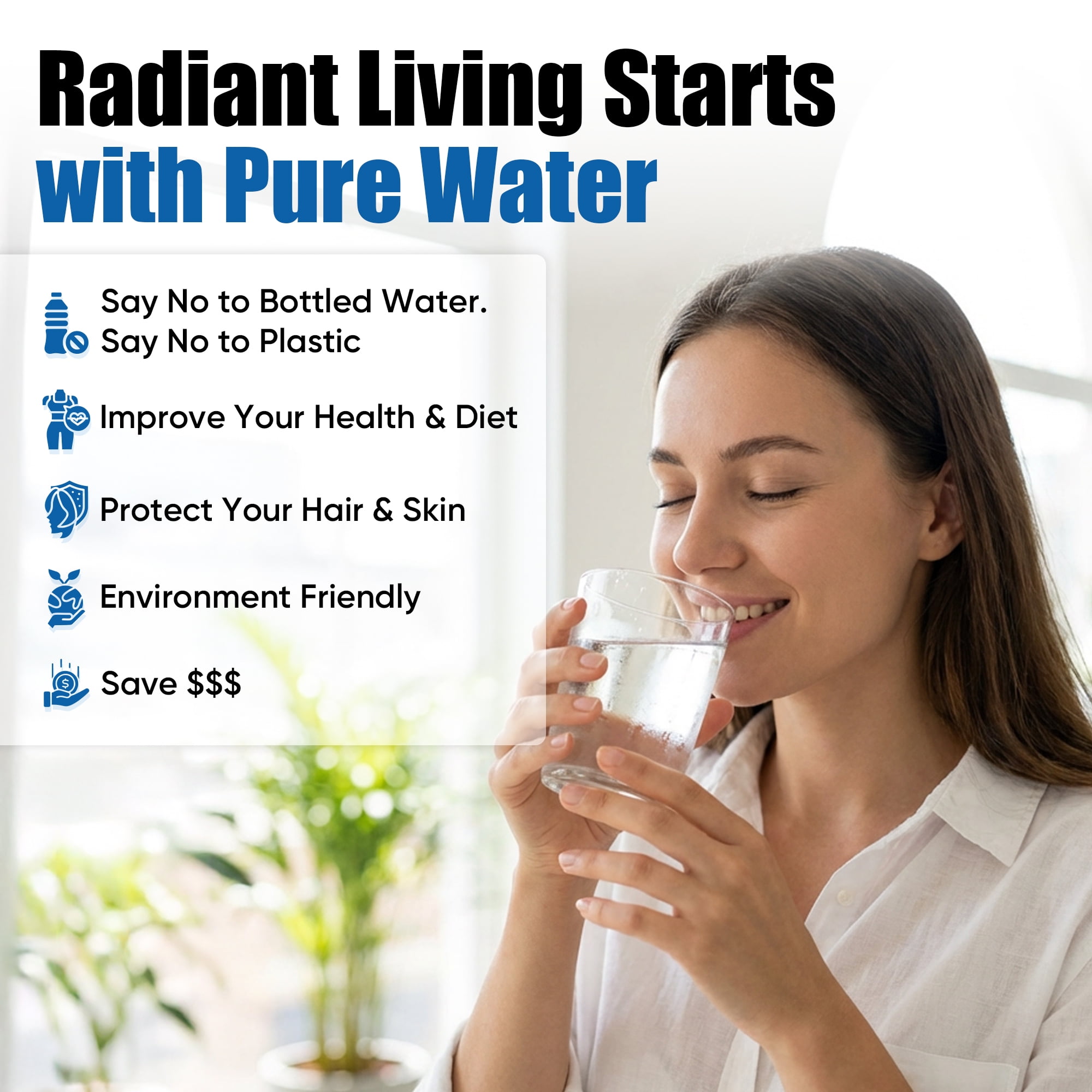 12 GPM Whole House UV Water Filter– UV Water Purifier with Extra 2 UV Filter +2 Quartz Sleeve- (55 Watt)