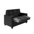 Mainstays Loveseat Sleeper Sofa with Twin Memory Foam Mattress, Black Faux Leather