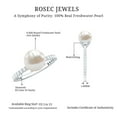 thumbnail image 5 of Rosec Jewels Genuine Freshwater Pearl Diamond Engagement Ring 7 Carat - 8 mm Pearl Solitaire Ring for Women - AAA Quality, 14K White Gold, US 5.00, 5 of 8