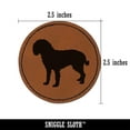 thumbnail image 2 of American Water Spaniel Dog Solid 2.5" Faux Leather Round Engraved Iron-On Patch - Brown, 2 of 6