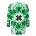 thumbnail image 4 of BLVB St. Patrick's Day T-Shirt for Womens Shamrock Printed 3/4 Sleeve Casual Graphic Tee Tops Cute Crewneck Blouses, 4 of 5