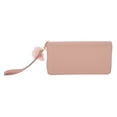 thumbnail image 4 of Unique Bargains 1 Pc Coin Purse Wallet Portable Rhombus Check Wristband Plush Pom Zip Coin Purse Pouch Pink, 4 of 5