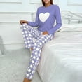 thumbnail image 2 of TaTaai Long Sleeved Printed Pajama Set, Women's Fashionable High Waist Loose Pants Suit, Soft Breathable Outfit, Spring Summer Casual Home Daily Wear, Hang Line Dry Gift, 2 of 5