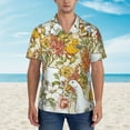 thumbnail image 3 of Easygdp Ducks and Flowers Men's Hawaiian Shirts Print Lapel Short Sleeve for Beach, vacation, party, casual occasions - Small, 3 of 8