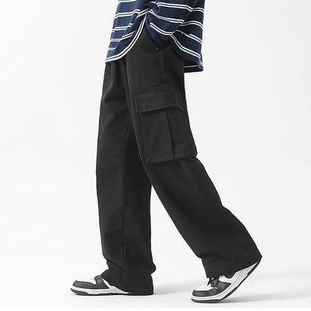 TIANZEN Mens Casual Cargo Pants Relaxed Fit Lightweight Stretch Elastic Waist Drawstring Joggers Pants Pockets Construction Pants for Men Boy Sock