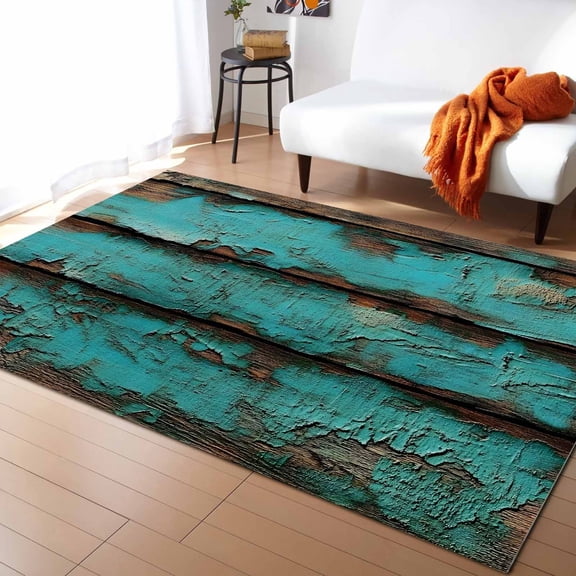 Area Rugs Indoor Non-Slip Rectangle Rug 2x3 Ft Sage Green Wood Retro Wood Stripes Modernism Rug Rubber Backing Floor Mats Non Shedding Home Decor Carpet for Entryway Living Room