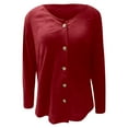 thumbnail image 4 of Hcyirli Women Fall Winter Cardigan Button Sweater Casual Comfortable Commute Solid Color Top Cozy Soft Knit Outerwear RD2 XL, 4 of 5
