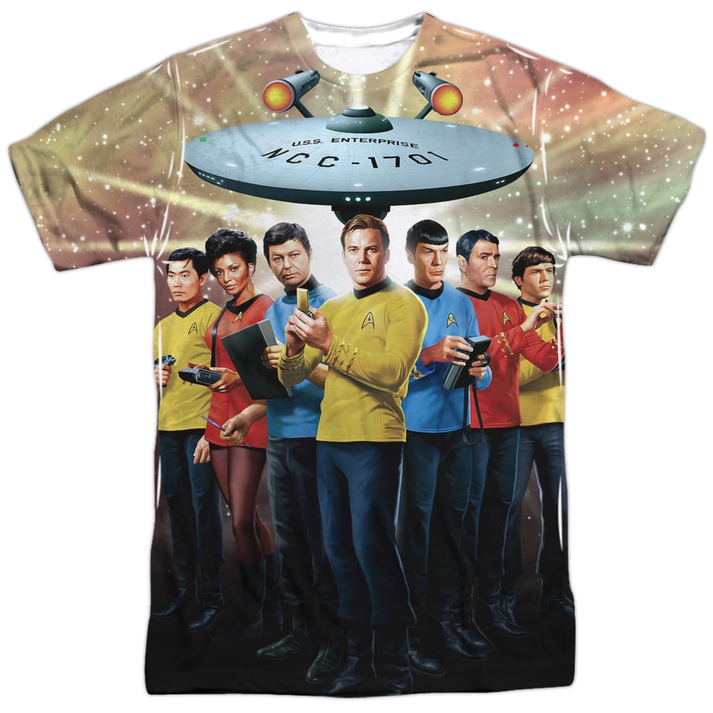 Star Trek Next Generation Klingon BATTLE SHIPS 2-Sided Big Print Poly T-Shirt