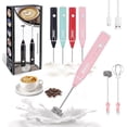 thumbnail image 1 of Milk Frother, Rechargeable Handheld Electric Whisk Coffee Frother Mixer with 2 Stainless Whisks, Milk Foam Maker for Cappuccino, Latte, Bulletproof Co, 1 of 4
