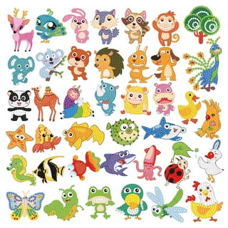 31pcs DIY Diamond Painting Stickers Kits Hand-on Ability Training Cute  Animals Stickers Kits for Dec Diamond Art Sticker 