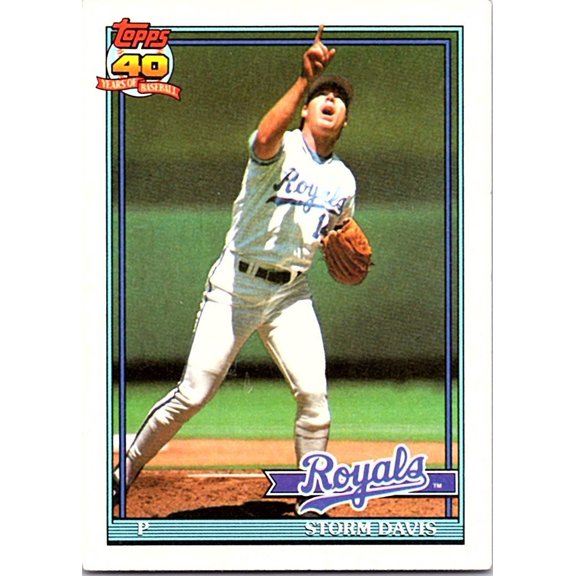 1991 Topps Storm Davis #22 Kansas City Royals Baseball Card Kansas City Royals MLB Baseball Trading Card