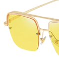 thumbnail image 3 of Classic Square Sunglass Vintage Style Fashion 400 Protection Oversized Driving Gold Yellow, 3 of 4