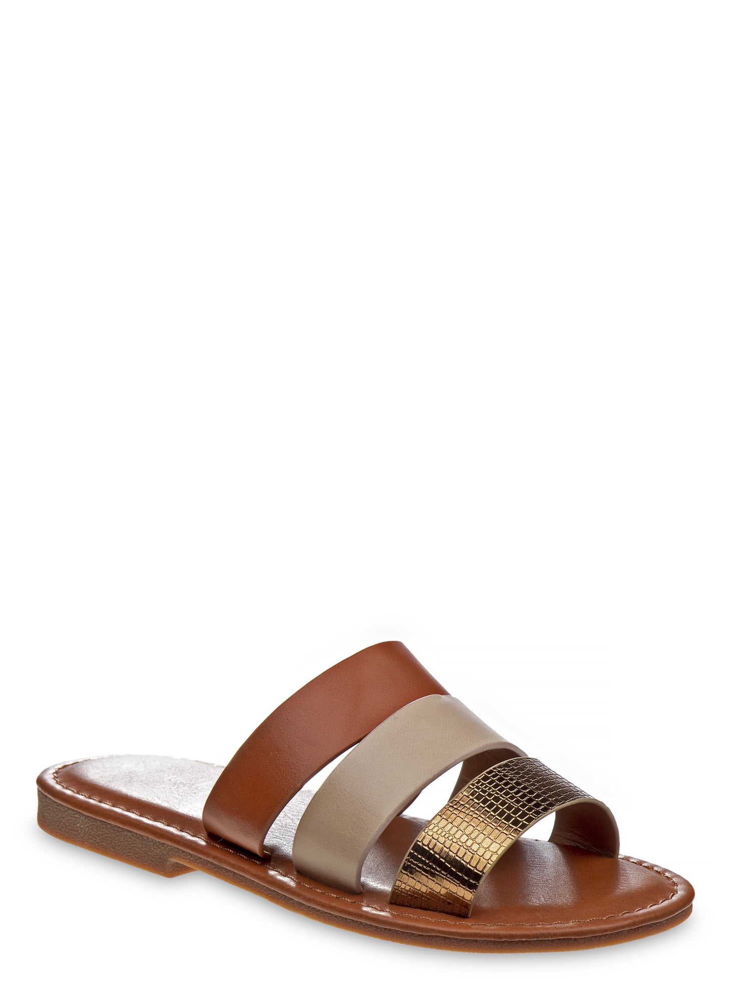 Nanette Lepore Multi-Strap Metallic Fashion Slide Sandals (Little Girls & Big Girls)