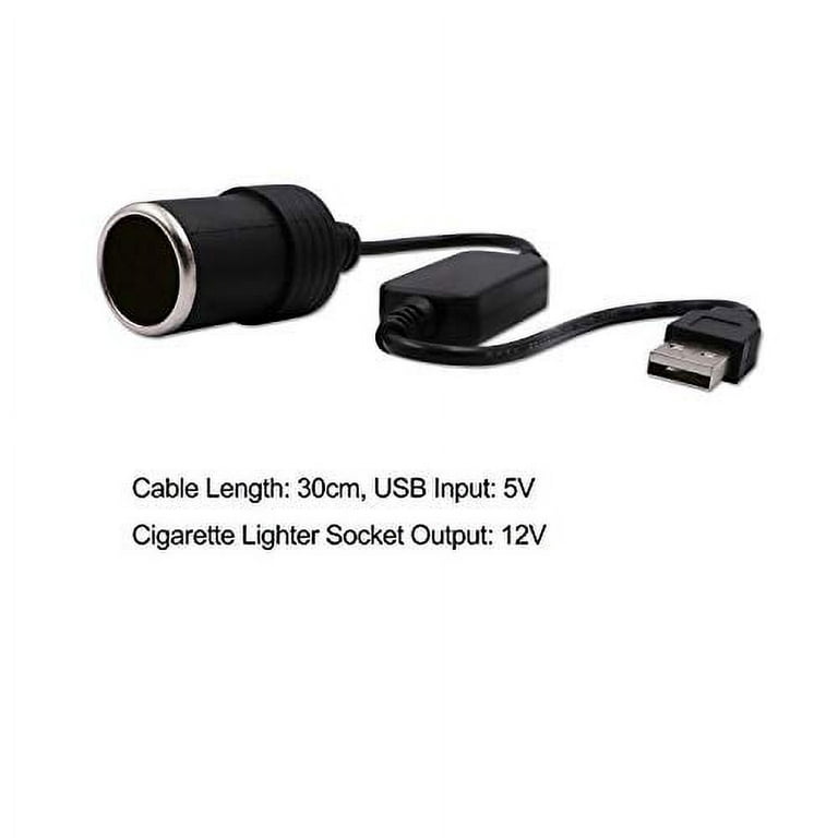  USB A Male to 12V Car Cigarette Lighter Socket Female