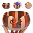 thumbnail image 5 of Frogued Yarn Bowl with Holes Non-Slip Wood Craft Project Yarn Storage Holder for Home (B), 5 of 13