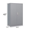 thumbnail image 6 of Triple Tree Metal Storage Cabinet, Locking, Gray, 42" Width, 2 Shelves, 6 of 7