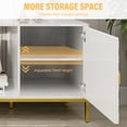 thumbnail image 5 of Newboti Furniture 70 Inch TV Stand, Heavy Duty Wood Media Entertainment Center Console with Cabinet Storage & Open Shelves for Living Room, Modern Design (White,not include electric fireplace) BN.127, 5 of 8