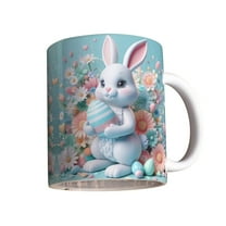 Easter Ceramic Coffee Mug, 350ml Tea Water Cup with Cute Rabbit Design, Perfect for Coffee, Tea, and Holiday Drinks, Ideal for Daily Use and Easter Gifting