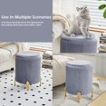 thumbnail image 6 of Mxfurhawa Round Ottoman Set of 2,Upholstered Footrest Stool Support 300lbs,Modern Padded Seat Foot Stool Coffee Table,Vanity Stool with Storage and Metal Legs for Living Room (Grey), 6 of 13