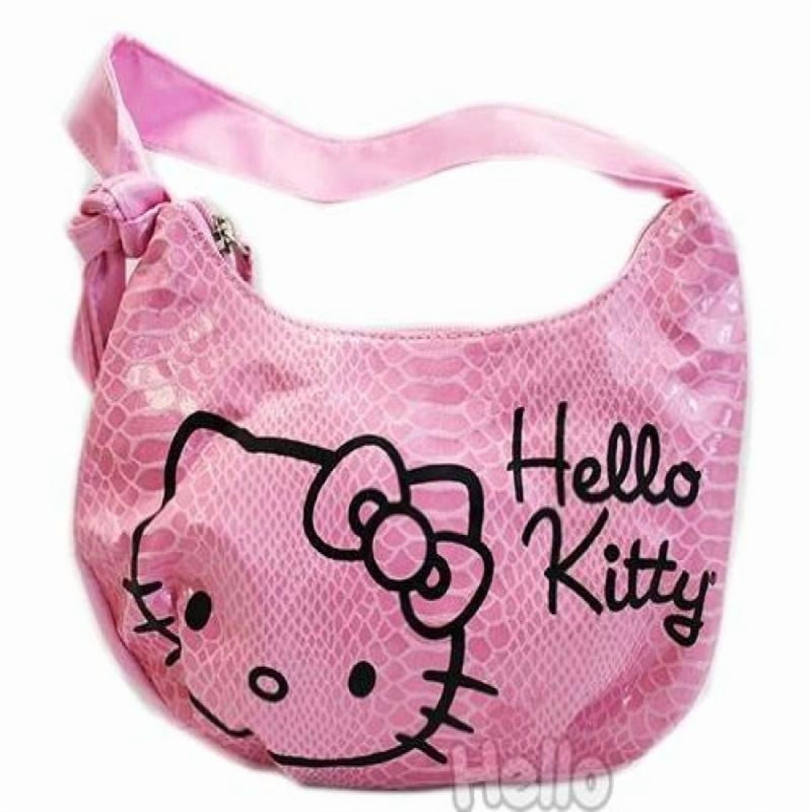 Hello Kitty Tote Bag Black with Silver Glitter Sequin Face and