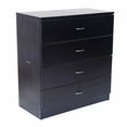 MDF Wood Simple 4Drawer Dresser Black