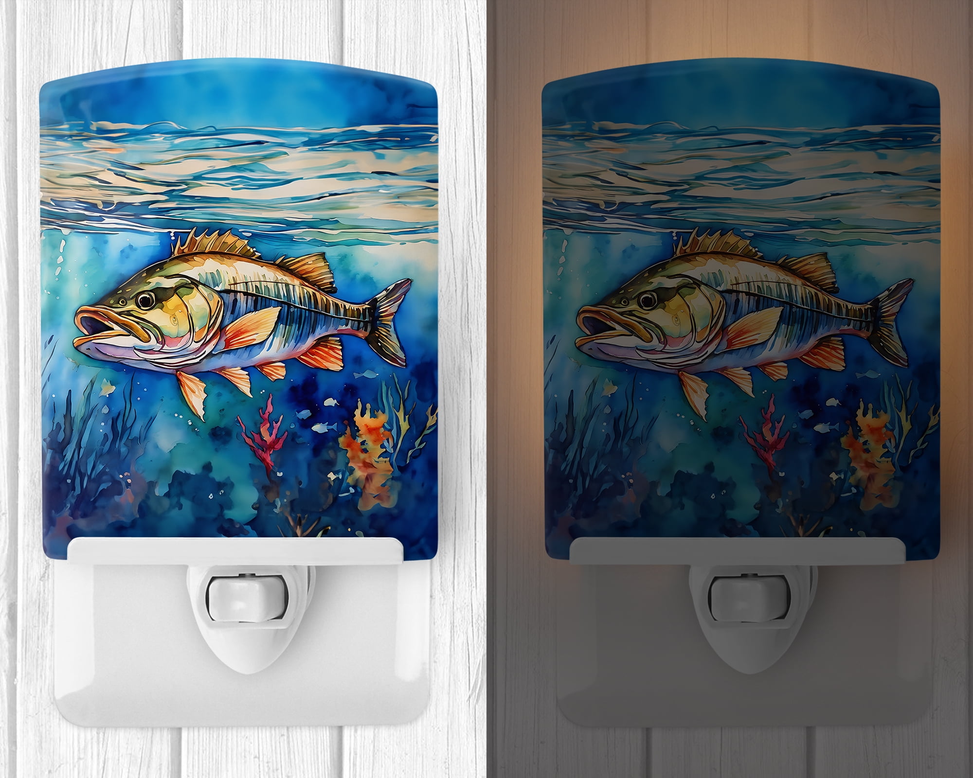 Striped Bass Ceramic Night Light 4 in x 6 in