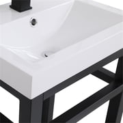Elegant Furniture and Lighting 18 inch Single Bathroom Metal Vanity in Black