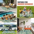 thumbnail image 4 of Green Palm Leaf Outdoor Rug for Patio/Deck/Porch, Non-Slip Large Area Rug 5 x 8 Ft, Tropical Plants Retro Pastoral Summer Indoor Outdoor Rugs Washable Area Rugs, Reversible Camping Rug Carpet Runner, 4 of 8