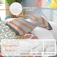 thumbnail image 2 of 3 Piece Boho Duvet Cover Set Queen Size,Microfiber Comforter/Quilt Cover with Corner Ties and 2 Pillowcases,Colorful Striped Ethnic Modern Geometric Abstract Art Soft Bedding with Zipper Closure, 2 of 8