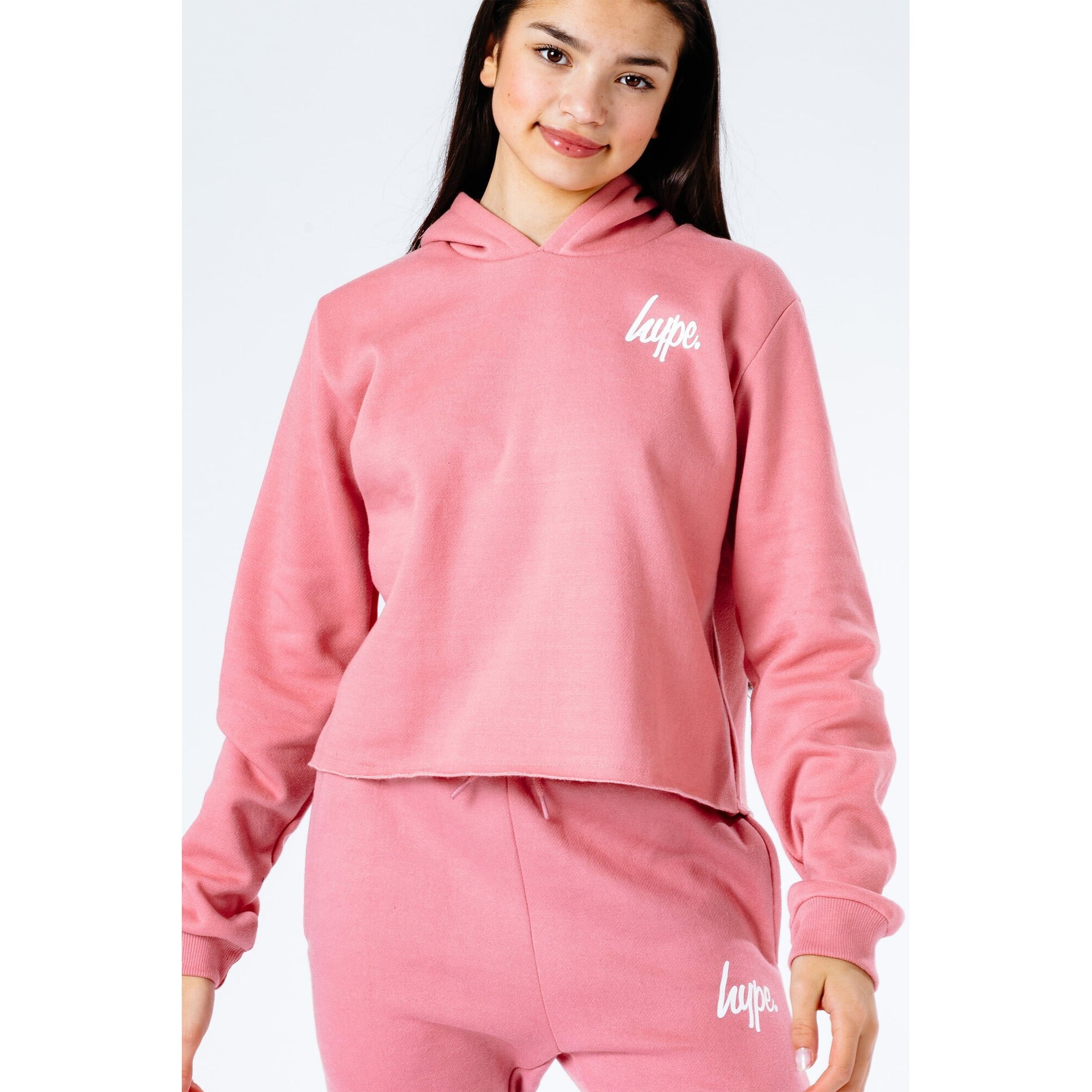 Hype Crop Pullover Hoodie and Jogger Set Girls Tracksuit Hoody Hooded Top Jumper 