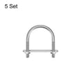 thumbnail image 3 of Unique Bargains Rond U-Bolts 5 Ensembles 40mm (1.57 ') Largeur Intérieure 58mm Longueur M6 304 Acier Inoxydable avec Rondelles d'Écrous et Plaques, 3 of 5