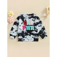 thumbnail image 2 of hirigin Children Girl Sweatshirt, Round Neck Tie-Dye Lettering Pattern Tops Long Sleeve Pullover Shirt, 2 of 9