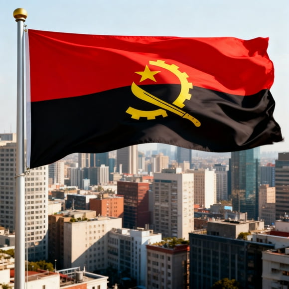 Cagogo under $5 Angola Flag, AZ FLAG Angola National Flag 90x60cm, Polyester Fabric with Brass Grommets, Double Sided Printing African Country Flag, Indoor Outdoor Decoration